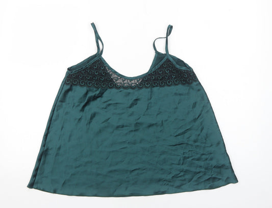 Preworn Womens Green Polyester Camisole Tank Size M Scoop Neck