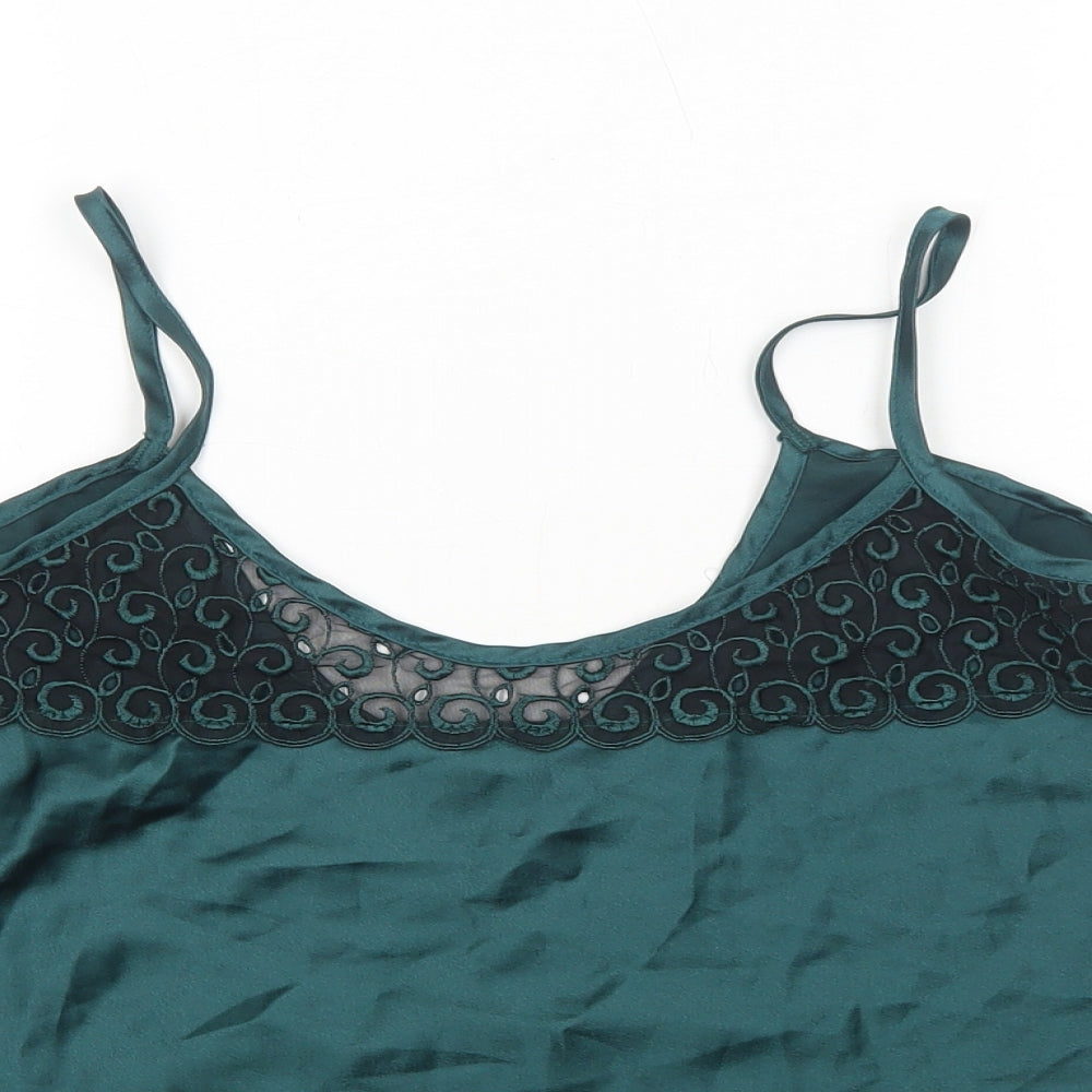Preworn Womens Green Polyester Camisole Tank Size M Scoop Neck