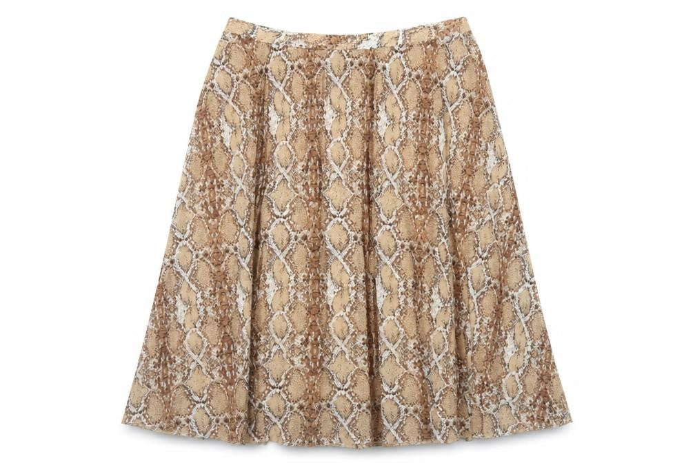 Marks & Spencer Womens Brown Animal Print Polyester Swing Skirt Size 18 - Snakeskin Pattern