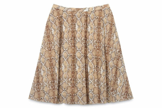 Marks & Spencer Womens Brown Animal Print Polyester Swing Skirt Size 18 - Snakeskin Pattern