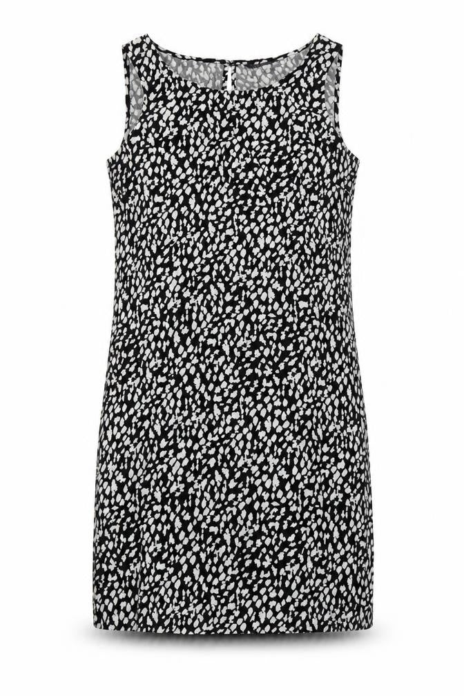 Marks & Spencer Womens Black Geometric Cotton A-Line Size 10 Boat Neck Pullover
