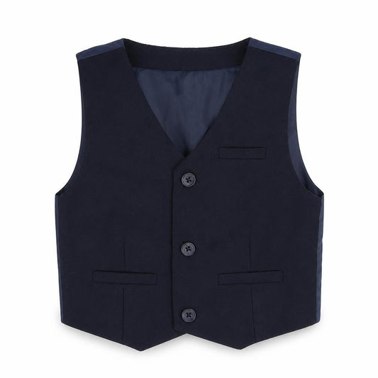 Preworn Boys Blue Polyester Trouser Suit Suit Waistcoat Size 18-24 Months