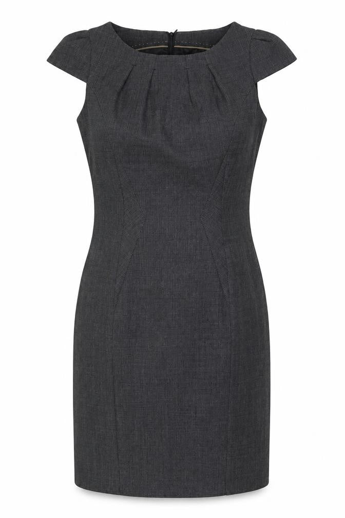 Preworn Womens Grey Polyester A-Line Size 10 Round Neck Zip
