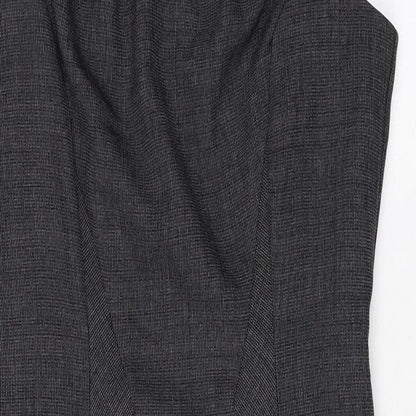 Womens Grey Polyester A-Line Size 10 Round Neck Zip