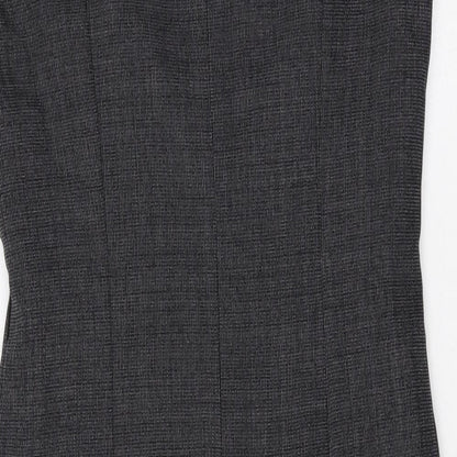 Womens Grey Polyester A-Line Size 10 Round Neck Zip