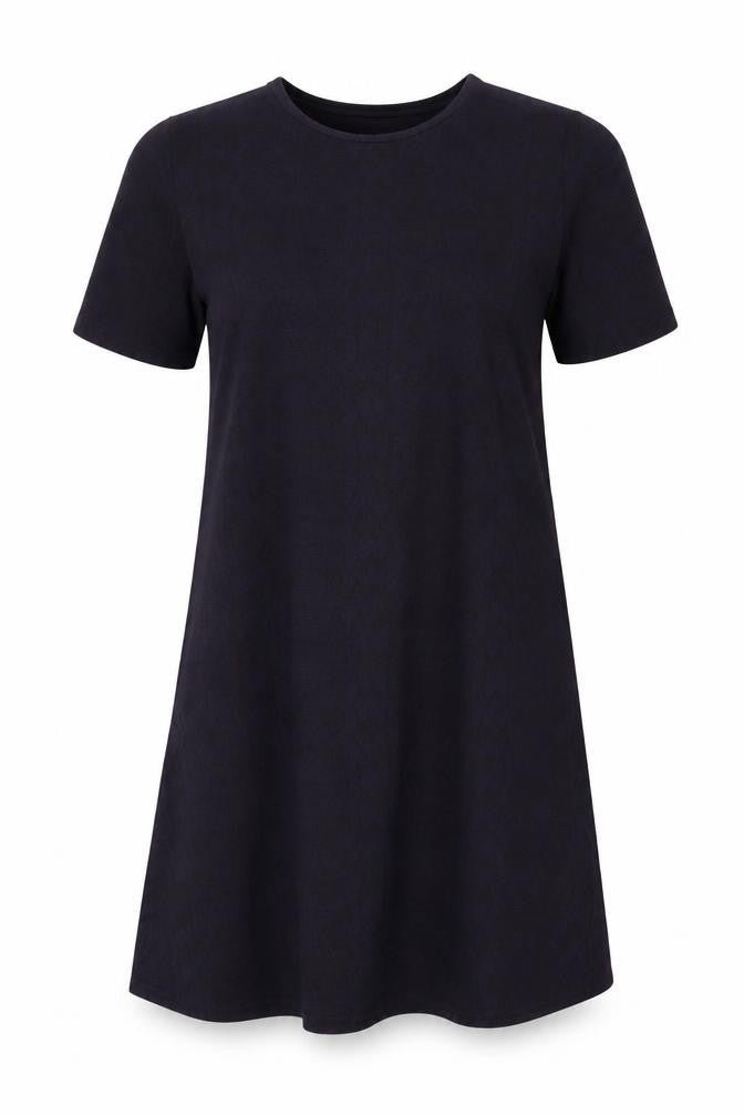 TU Womens Purple Polyester T-Shirt Dress Size 12 Round Neck Pullover
