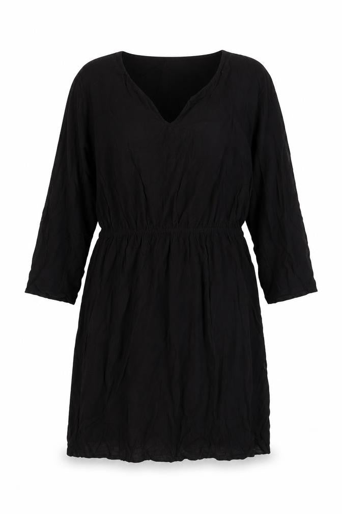 Divided Womens Black Viscose Kaftan Size 12 V-Neck Pullover