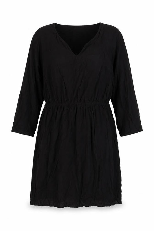Divided Womens Black Viscose Kaftan Size 12 V-Neck Pullover