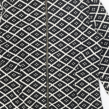 Beloved Womens Black Geometric Polyester Basic Blouse Size M Scoop Neck