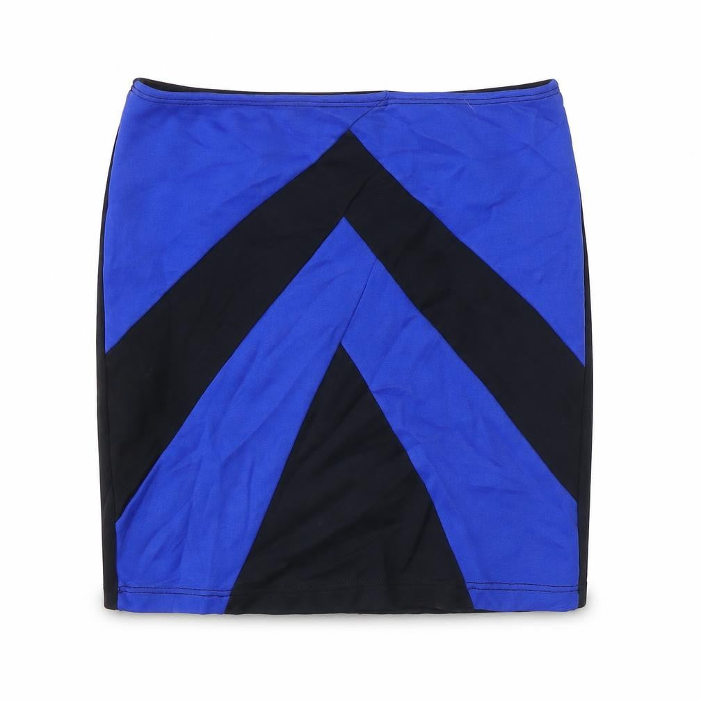 INSIDE Womens Black Geometric Polyamide Straight & Pencil Skirt Size L
