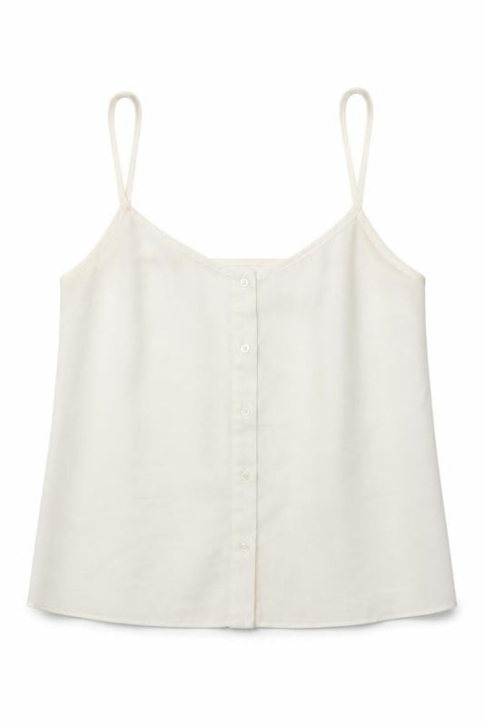 Topshop Womens White Polyester Camisole Tank Size 8 Scoop Neck