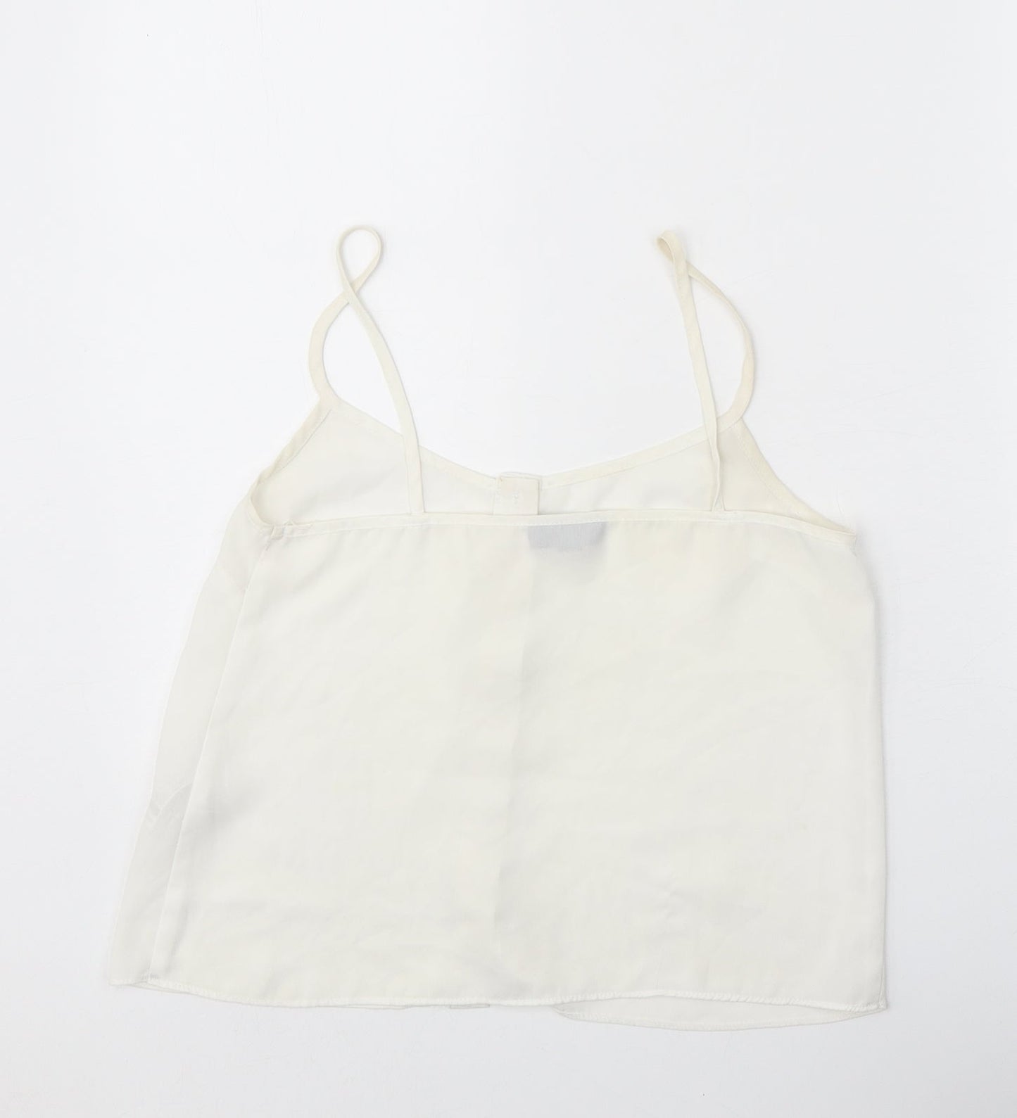 Topshop Womens White Polyester Camisole Tank Size 8 Scoop Neck