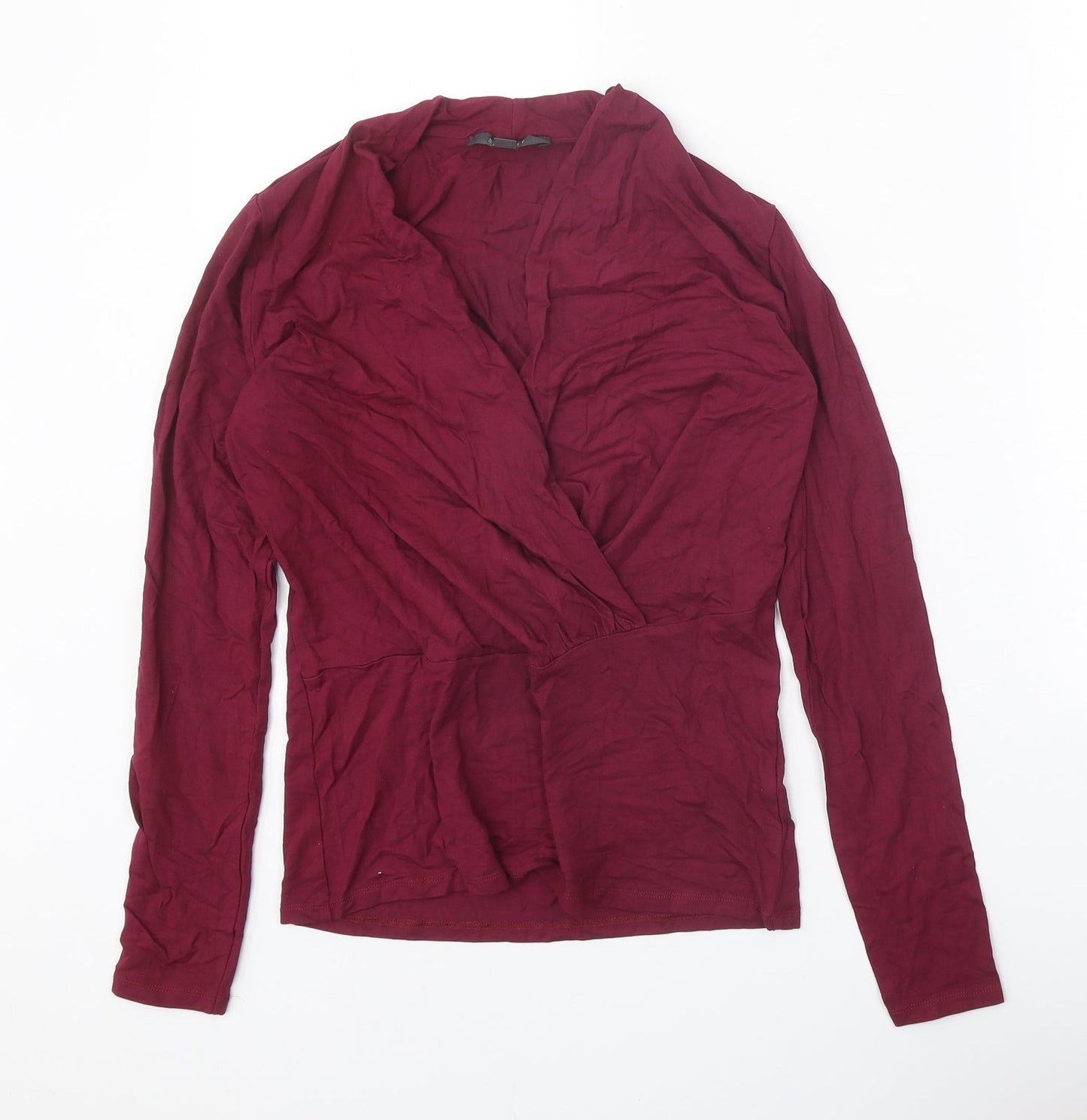 Spirit Womens Red Viscose Basic Blouse Size XS V-Neck