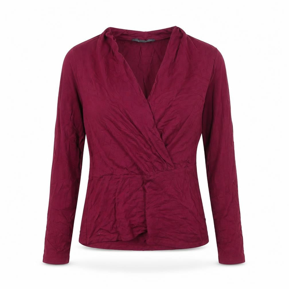 Spirit Womens Red Viscose Basic Blouse Size XS V-Neck