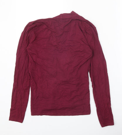 Spirit Womens Red Viscose Basic Blouse Size XS V-Neck