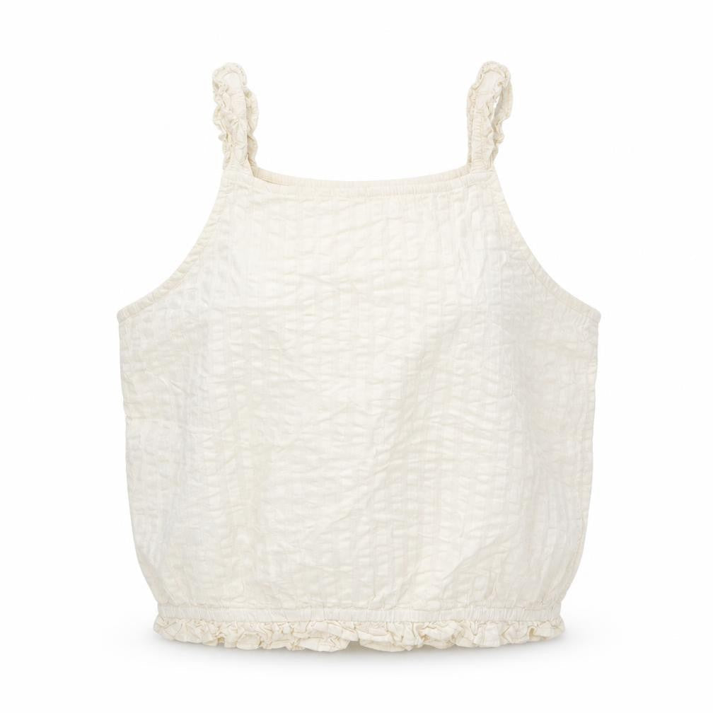 H&M Girls White 100% Cotton Cropped Tank Size 13 Years Square Neck Pullover