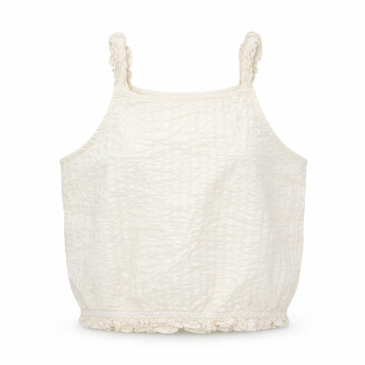 H&M Girls White 100% Cotton Cropped Tank Size 13 Years Square Neck Pullover