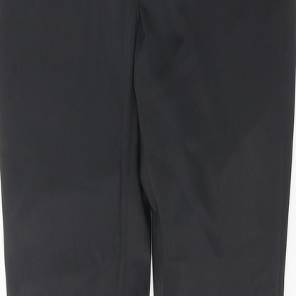 Topshop Womens Black Polyester Trousers Size 10 Regular Zip