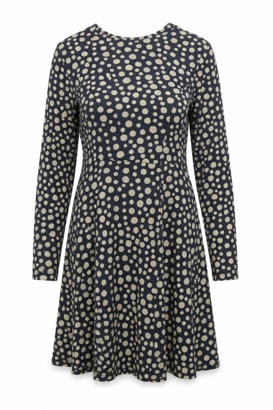Primark Womens Black Polka Dot Polyester Trapeze & Swing Size 10 Round Neck Pullover