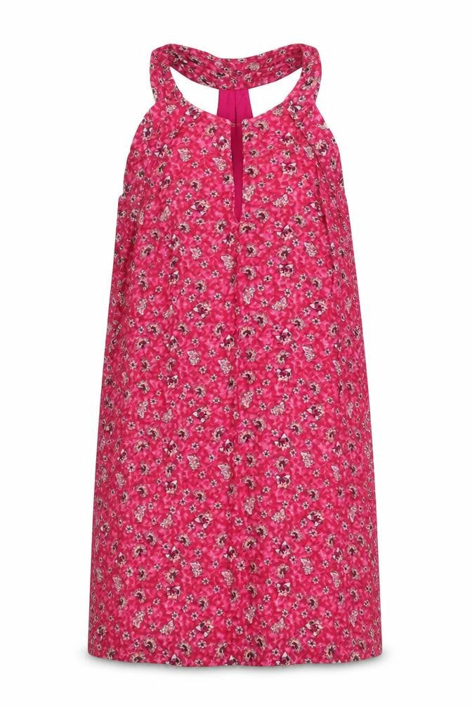 MNG Womens Pink Floral Polyester A-Line Size S Round Neck Button