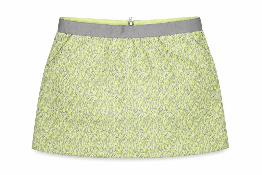 Grace & Mila Womens Green Geometric Polyester Mini Skirt Size M Zip