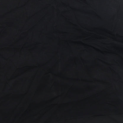 River Island Womens Black Polyester Basic T-Shirt Size 8 Scoop Neck - Chiffon Hem