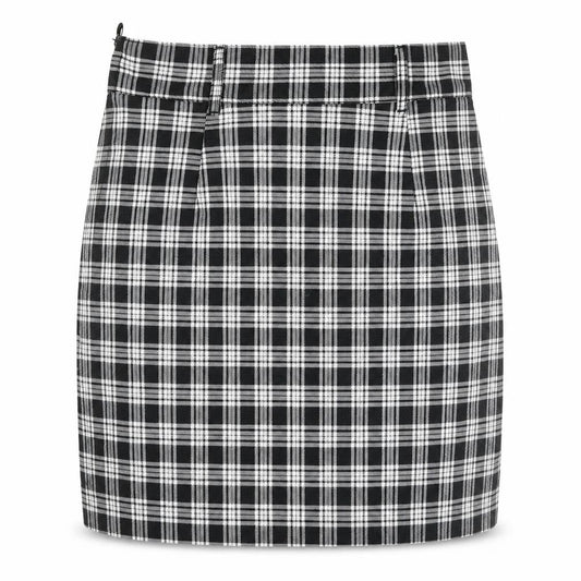 H&M Womens Black Plaid Polyester Straight & Pencil Skirt Size 10 Zip