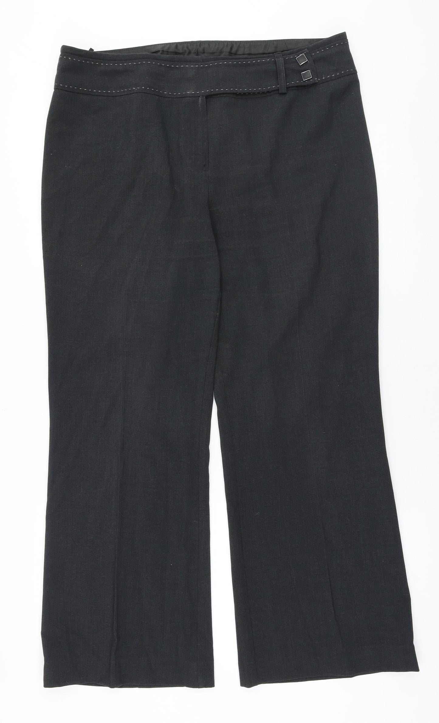 Marks and Spencer Womens Grey Polyester Dress Pants Trousers Size 16 Regular Zip