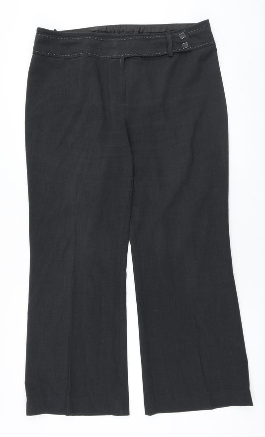Marks and Spencer Womens Grey Polyester Dress Pants Trousers Size 16 Regular Zip