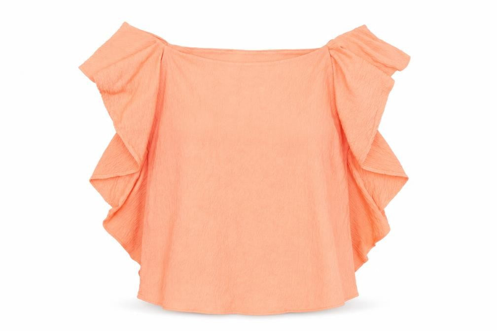 Marks & Spencer Womens Orange Polyester Basic Blouse Size 12 Boat Neck