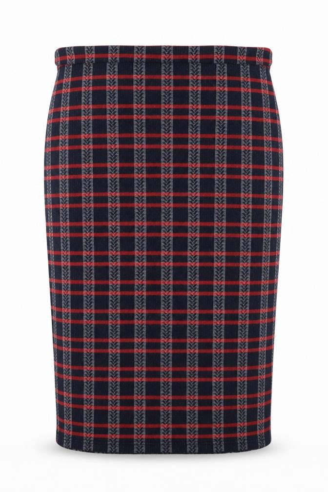 Papaya Womens Blue Plaid Polyester Straight & Pencil Skirt Size 12