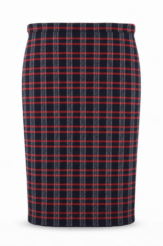 Papaya Womens Blue Plaid Polyester Straight & Pencil Skirt Size 12