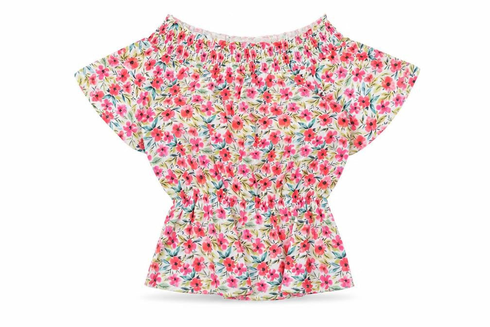 Papaya Womens Multicoloured Floral Polyester Basic Blouse Size 8 Off the Shoulder
