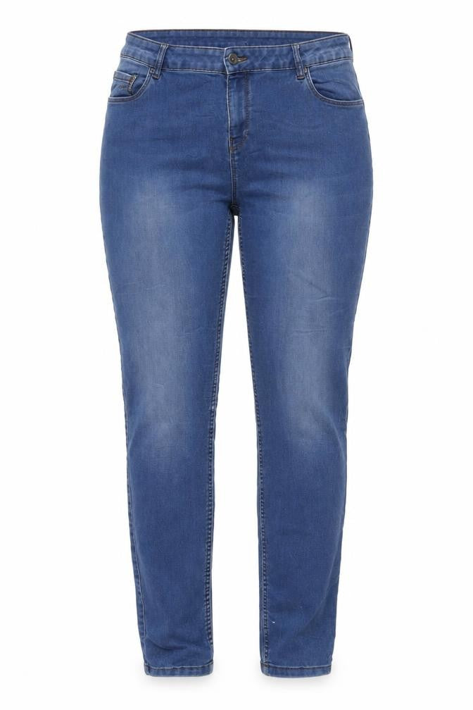 Preworn Womens Blue Cotton Skinny Jeans Size 2XL L31 in Regular Button