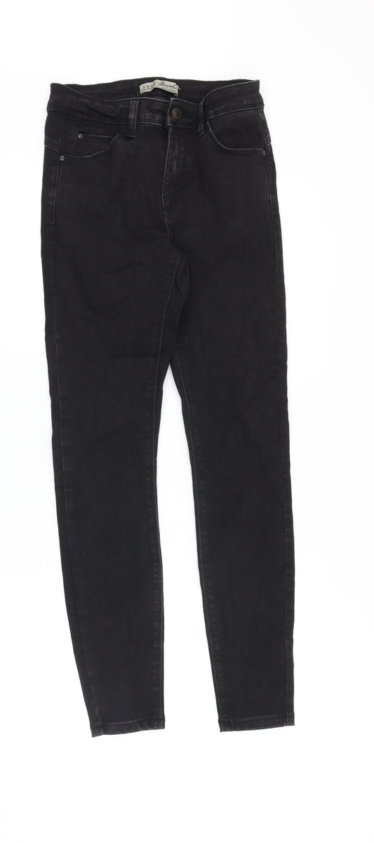 Denim & Co. Womens Black Cotton Skinny Jeans Size 8 Slim Zip