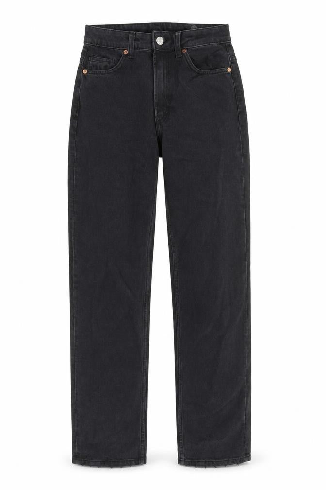 Denim & Co. Womens Black Cotton Straight Jeans Size 6 Regular Zip