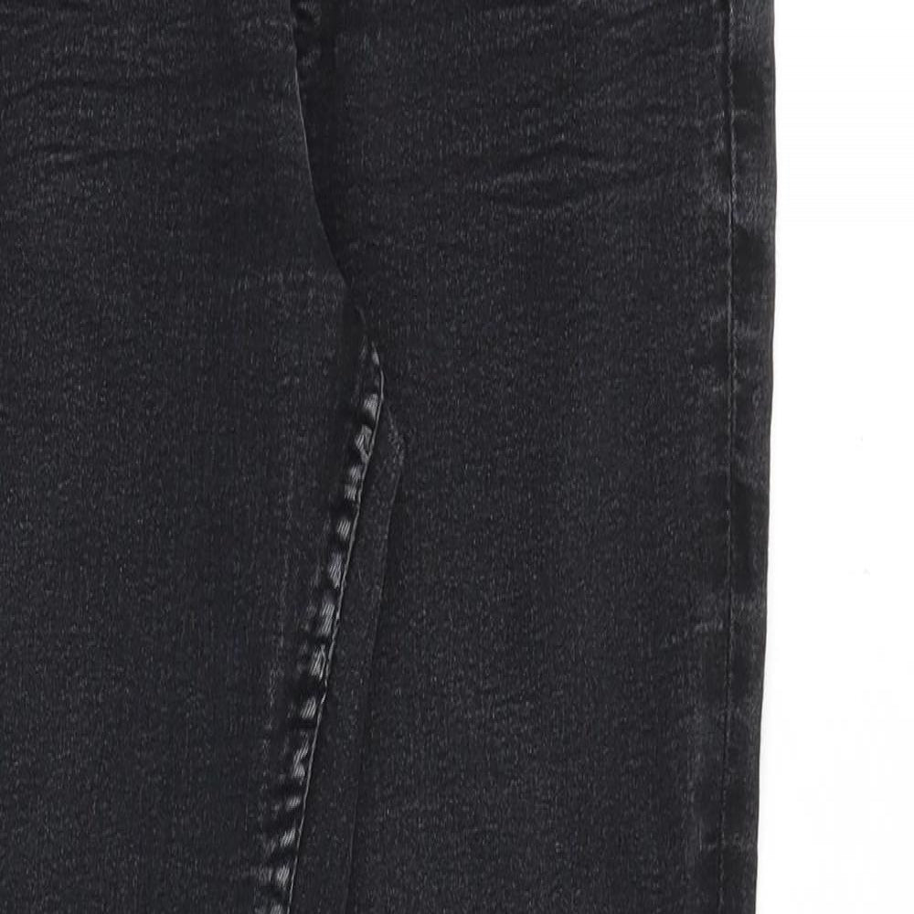 Marks and Spencer Womens Black Cotton Skinny Jeans Size 10 Slim Zip