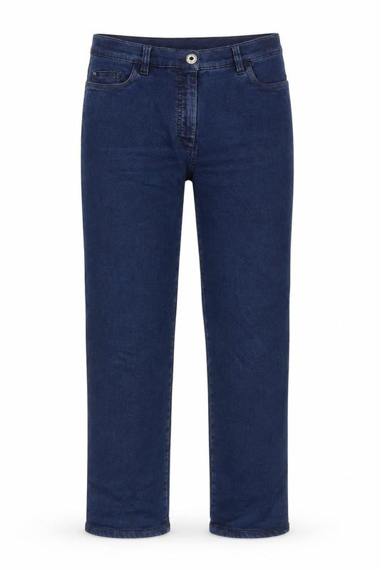 Womens Blue Cotton Straight Jeans Size 34 in Regular Zip