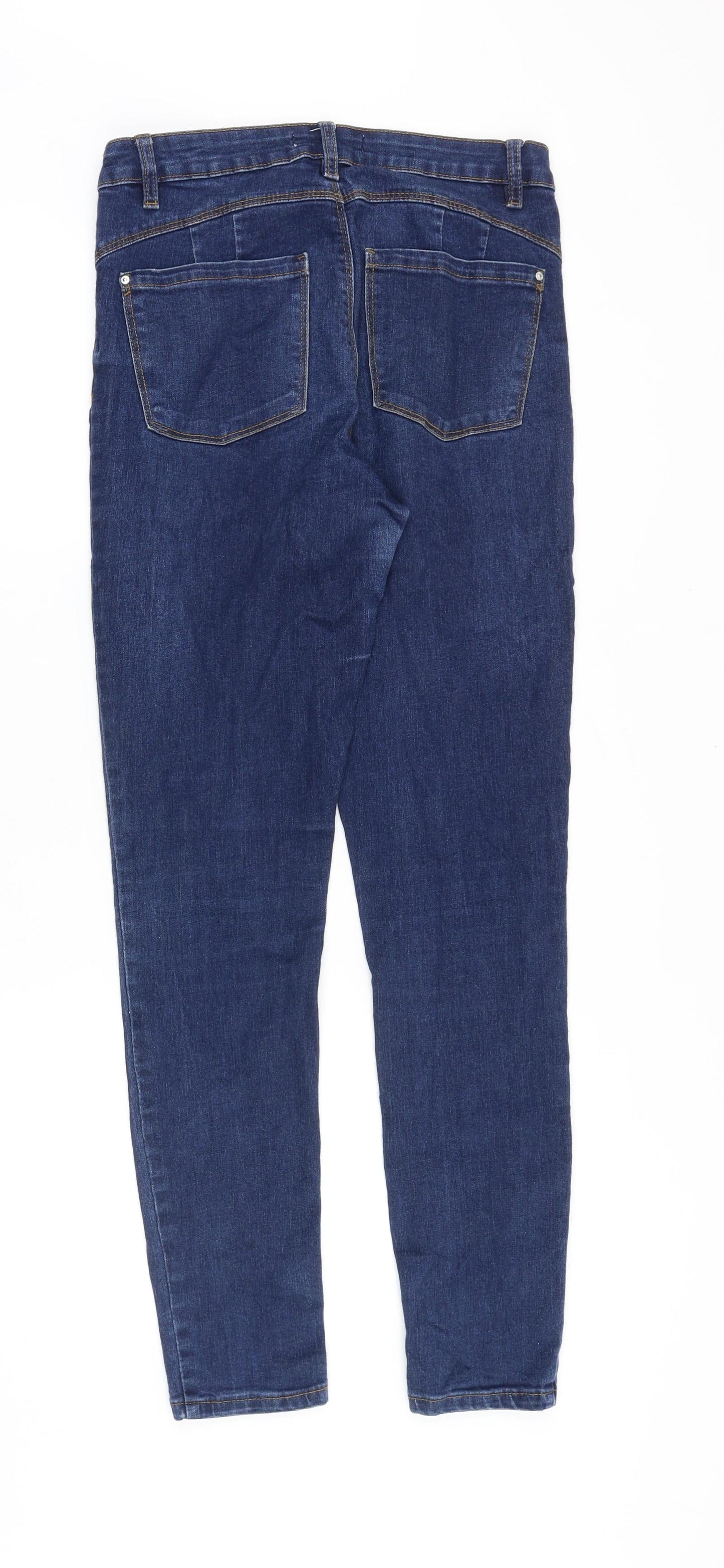 Denim & Co. Womens Blue Cotton Skinny Jeans Size 10 Regular Zip