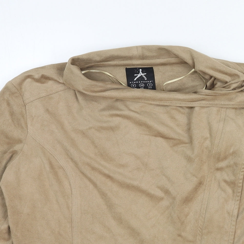 Atmosphere Womens Brown Biker Jacket Size 6 Zip