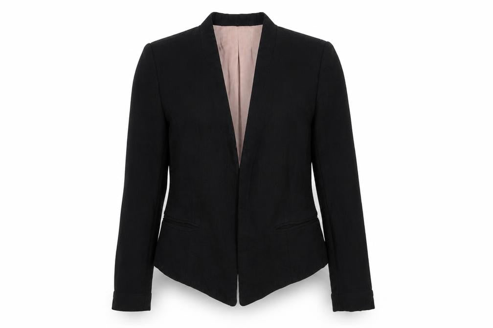 H&M Womens Black Cotton Jacket Blazer Size 12