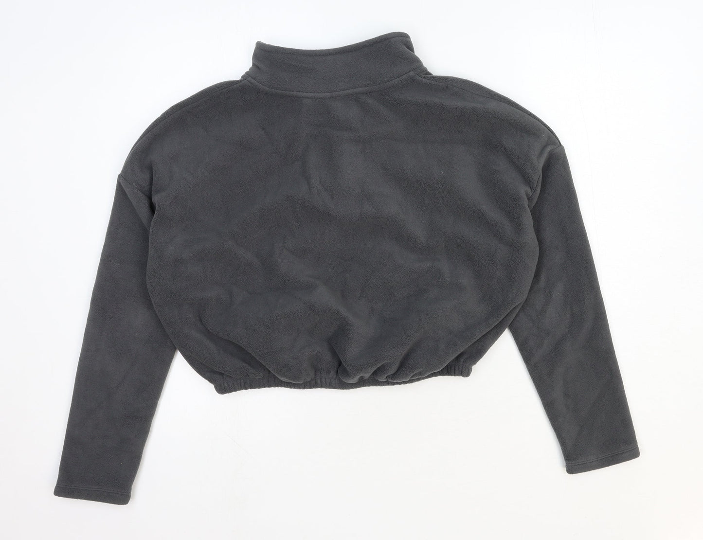 Preworn Womens Grey Polyester Pullover Sweatshirt Size XS Snap - Cropped