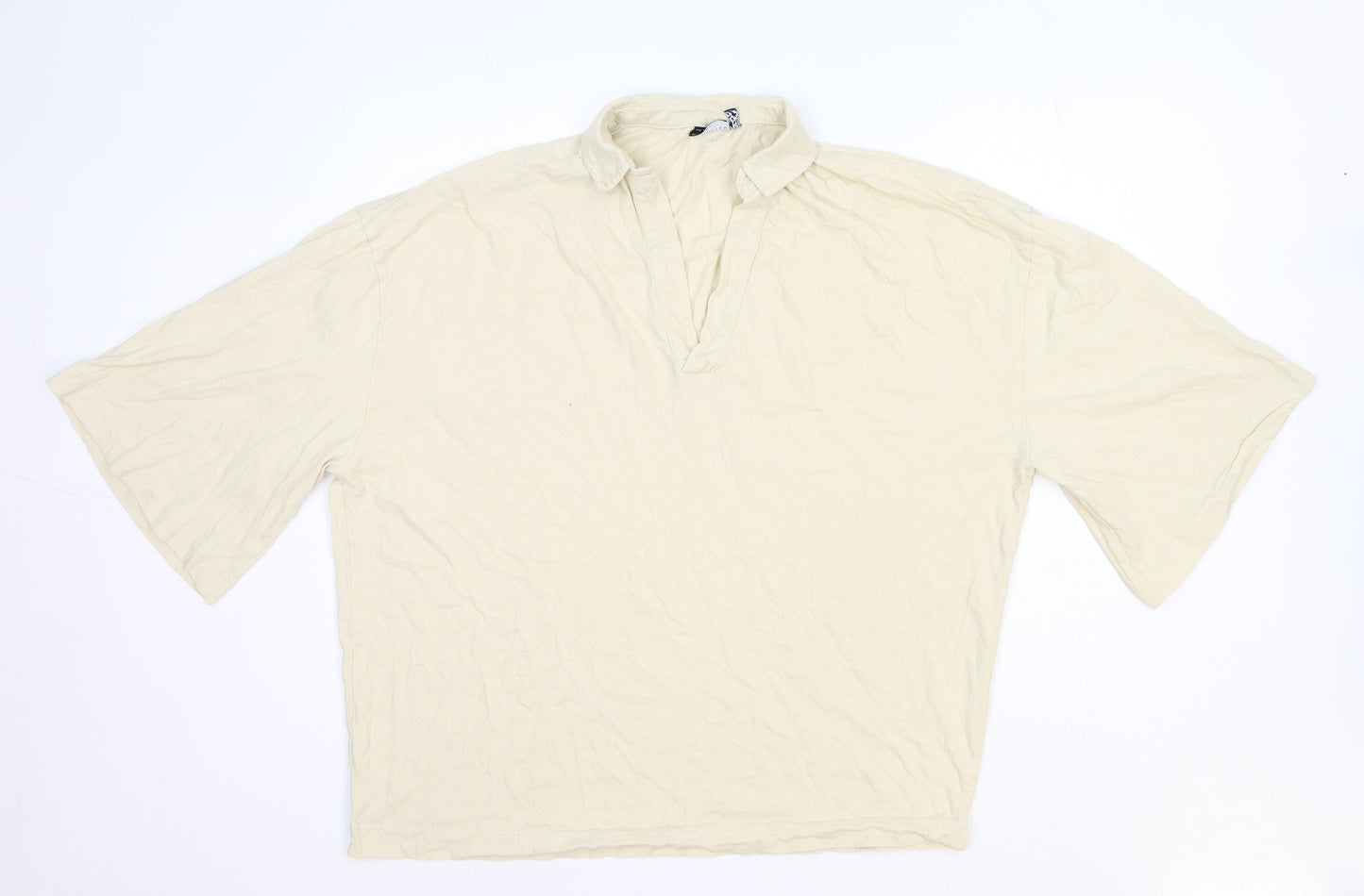 ASOS Womens Ivory Cotton Basic Blouse Size M Collared
