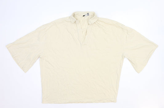 ASOS Womens Ivory Cotton Basic Blouse Size M Collared