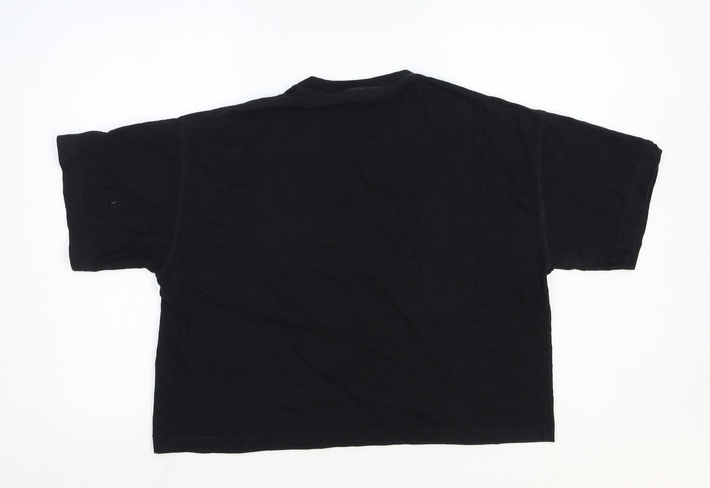 Topshop Womens Black Cotton Basic T-Shirt Size S Round Neck - Living my Best Life