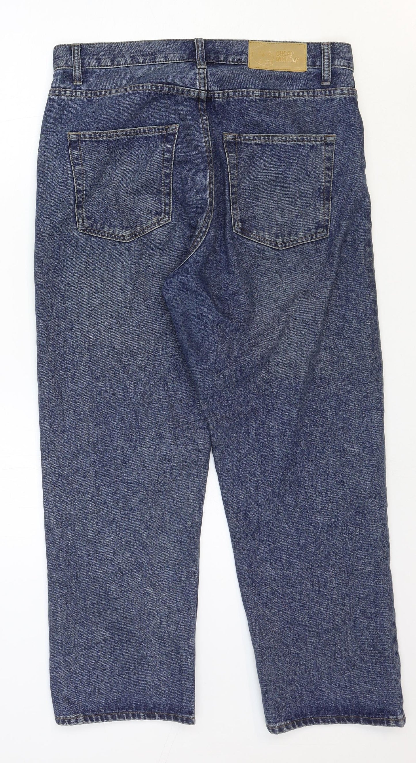 Cheap Monday Mens Blue Cotton Straight Jeans Size 31 in Regular Zip