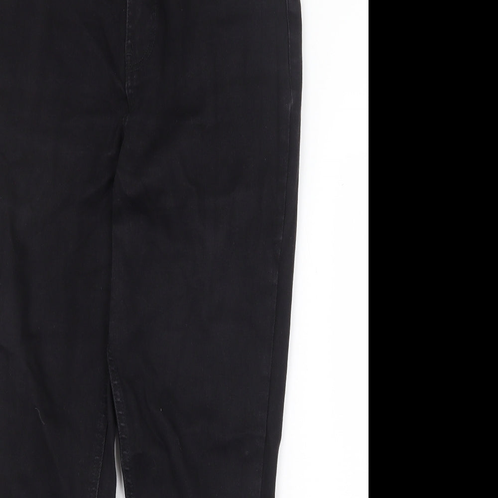 Preworn Womens Black Cotton Skinny Jeans Size 32 in Regular Zip
