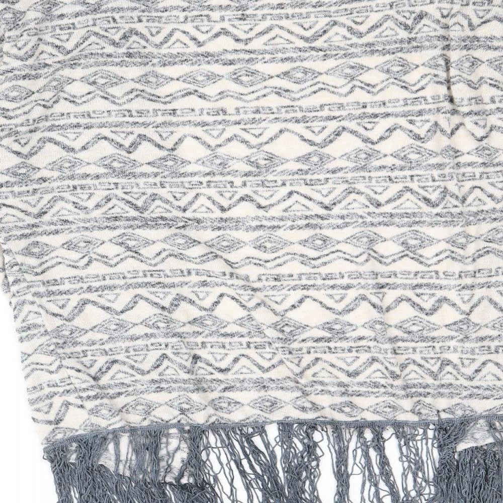 Atmosphere Womens Beige V-Neck Geometric Viscose Cardigan Jumper Size 6
