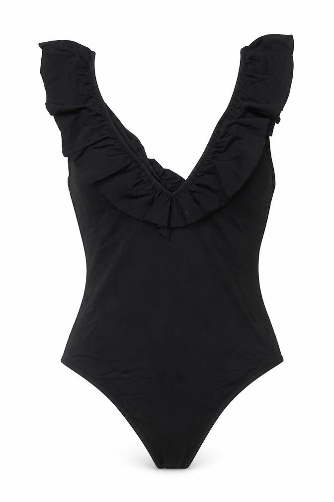Zara Womens Black Polyamide Bodysuit One-Piece Size S Snap