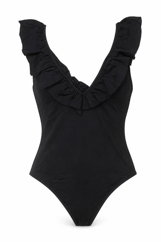 Zara Womens Black Polyamide Bodysuit One-Piece Size S Snap